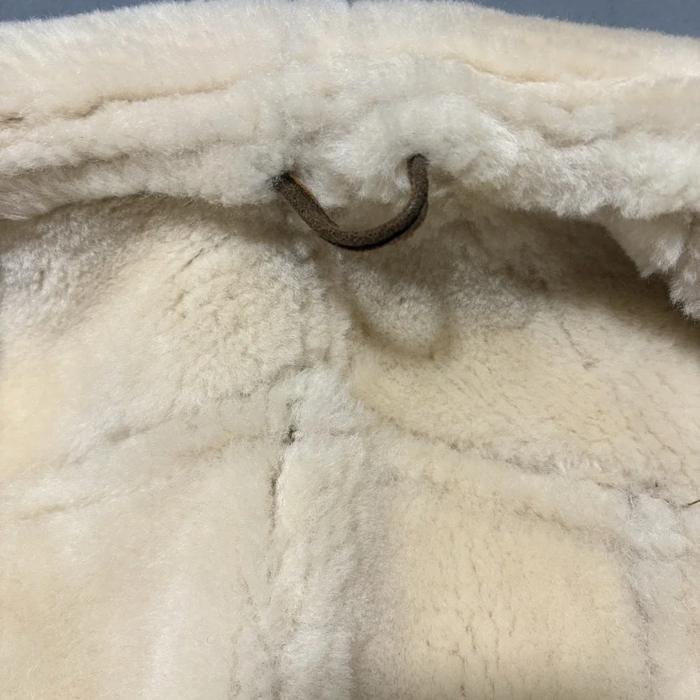 Shearling Lambskin B-3 Bomber Jacket Mens Size M Aviator Coat Brown Handmade NEW - Picture 8 of 16